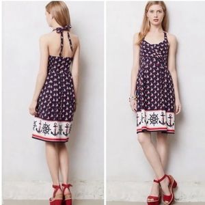 Anthropologie | postmark halter nautical dress size 0P